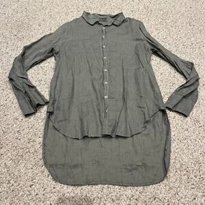 CP Shades for Seaside Button Front Tunic Top Sz M 100% Linen Coastal Beachy